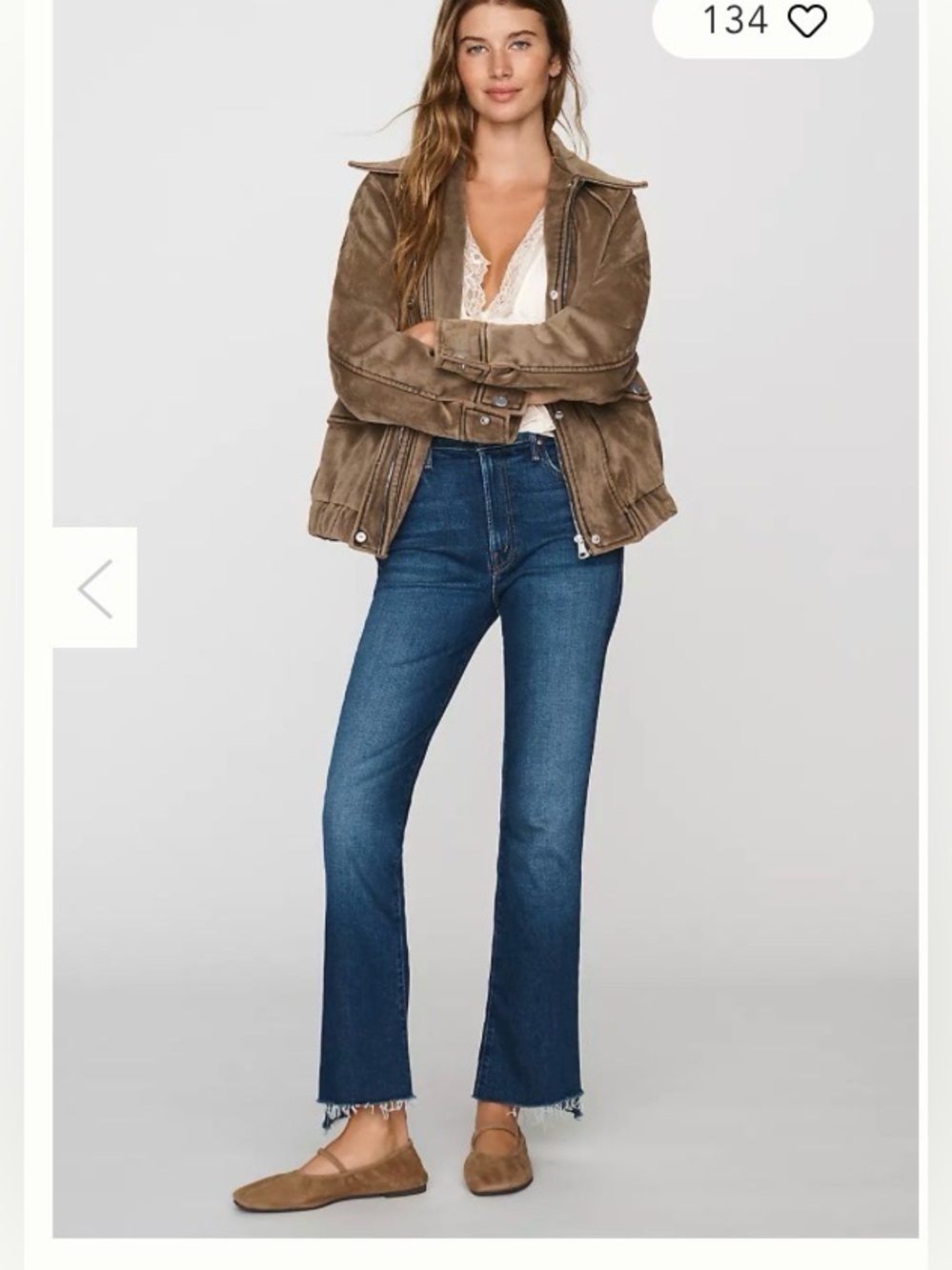 Mother The Insider Crop Step Fray Jeans Wash is  Wish On a Star size 26 mid rise